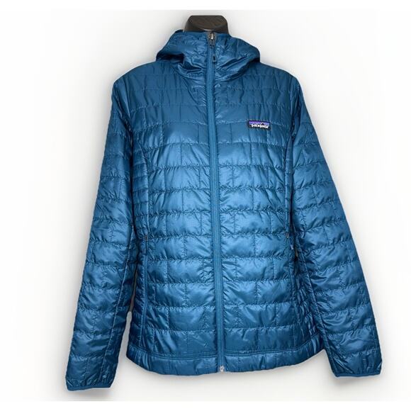 Patagonia Jackets & Blazers - NWT Patagonia Nano Puff Women Medium Lagom Blue Insulated Quilted Hood Zip 84227